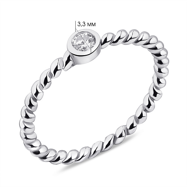 Кольцо из серебра с фианитом (арт. 7501/5849) – изображение 2