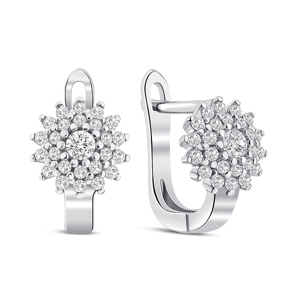 Серьги из серебра с фианитами (арт. 7502/9973) – изображение 1