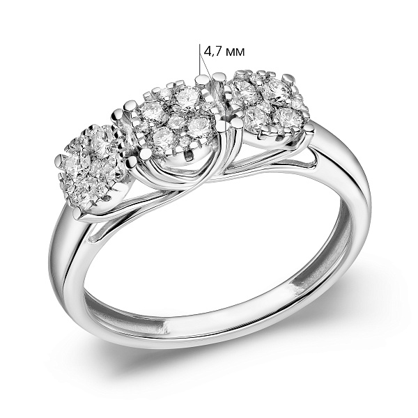 Золота каблучка з діамантами (арт. К011756040б) – зображення 4