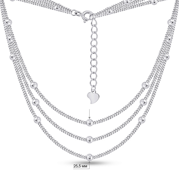 Серебряное многослойное колье (арт. 7507/2219) – изображение 2
