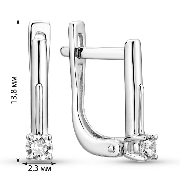 Серьги из белого золота с бриллиантами (арт. С011098015б) – изображение 3