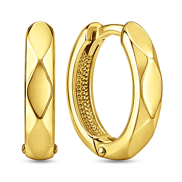 Серьги-кольца из желтого золота без камней (арт. 110708ж) – изображение 1