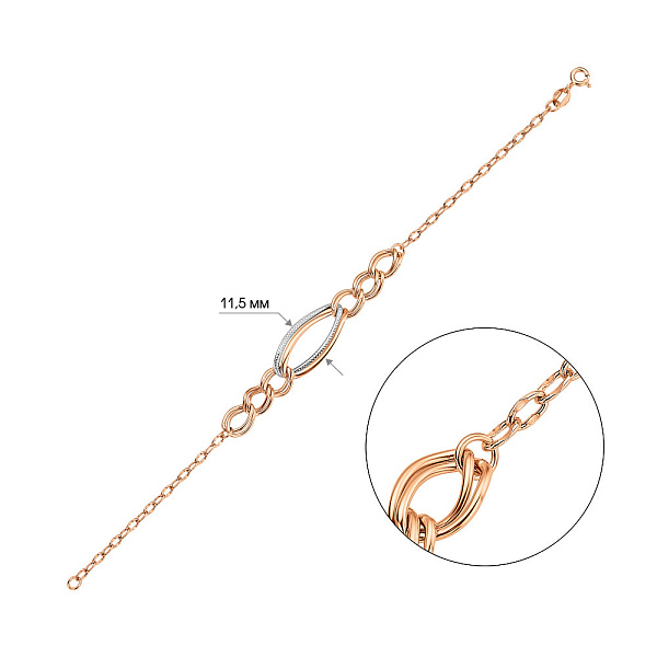 Браслет из красного и белого золота (арт. 326599кб) – изображение 4