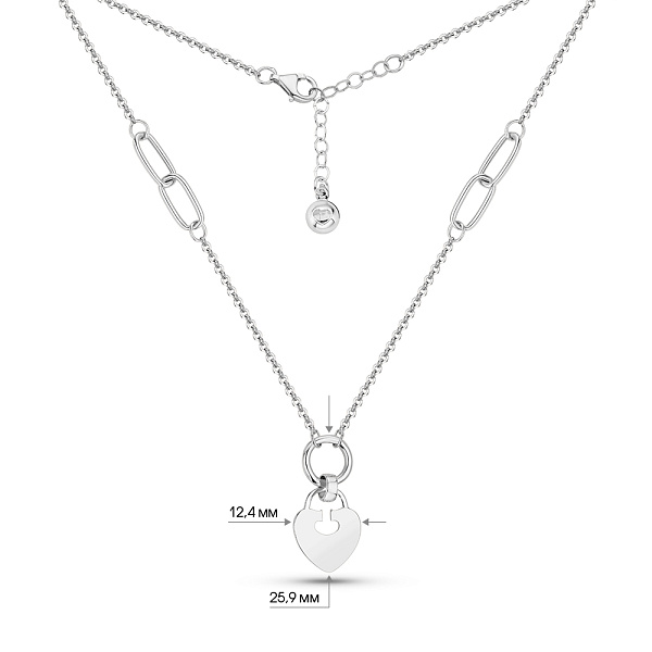 Золотое колье Сердце (арт. 352674б) – изображение 5