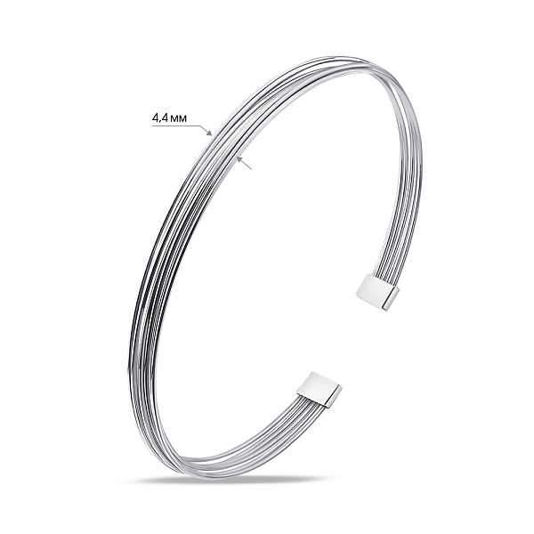 Серебряный жесткий браслет без камней (арт. 7509/3875) – изображение 2