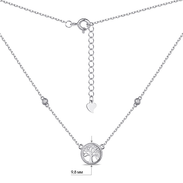 Серебряное колье Дерево жизни с фианитами (арт. 7507/1475) – изображение 3