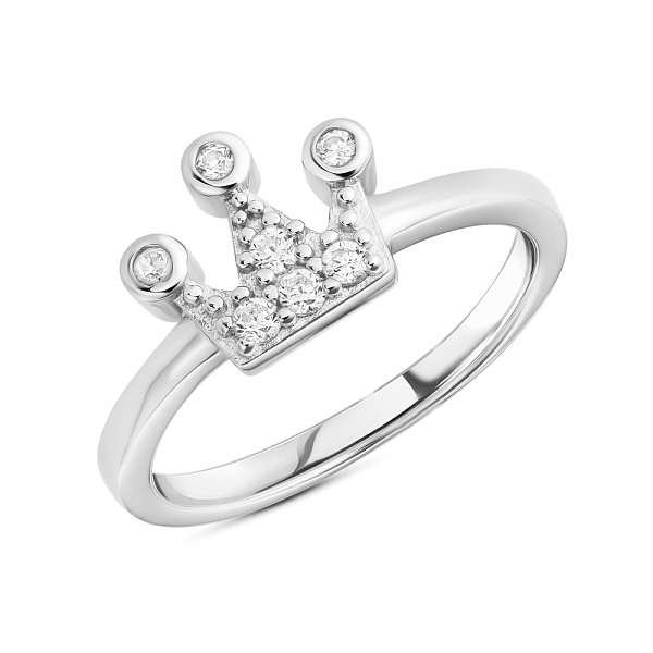 Серебряное кольцо «Корона» с фианитами (арт. 7501/4871) – изображение 1