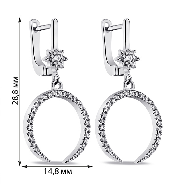Серебряные серьги с подвесками (арт. 7502/С2Ф/1490) – изображение 2
