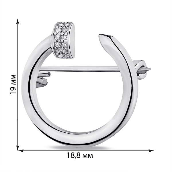 Серебряная брошь "Гвоздь" (арт. 7505/176) – изображение 2