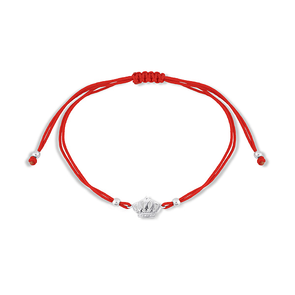 Серебряный браслет Корона с шелковой нитью (арт. 7309/5044к) – изображение 1