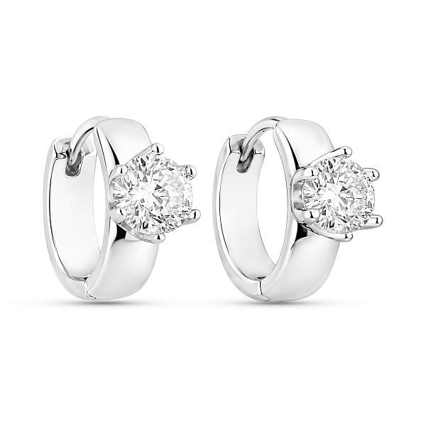 Серебряные серьги-конго с фианитом (арт. 7502/10156/10) – изображение 1