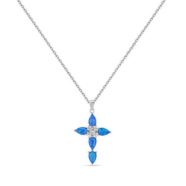 Серебряное колье с опалом (арт. 7507/2472Пос) – изображение 1