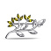 Срібна брошка з фіанітами та альпінітами (арт. 7505/660азбп) – зображення 1