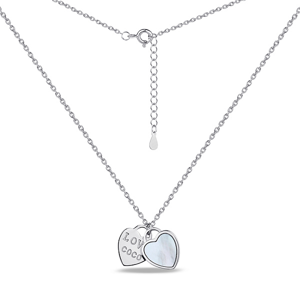 Серебряное колье Сердце с перламутром (арт. 7507/1870п) – изображение 2