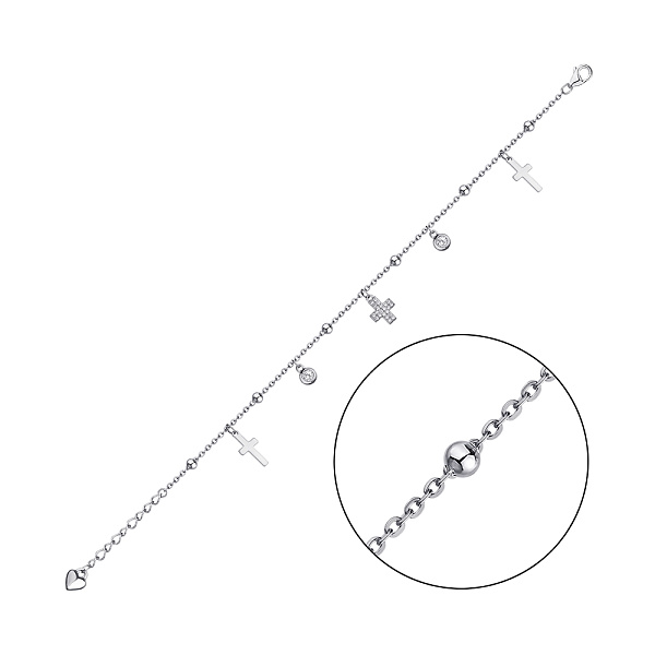 Серебряный браслет с подвесками (арт. 7509/3817) – изображение 1
