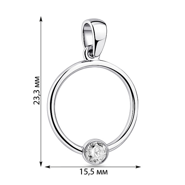 Серебряный кулон с фианитом (арт. 7503/31212р) – изображение 2