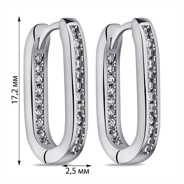 Серебряные серьги с фианитами (арт. 7502/9766/15) – изображение 2