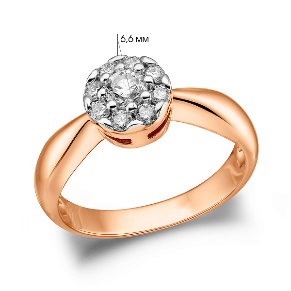 Золота каблучка з діамантами (арт. К011441030) – зображення 4