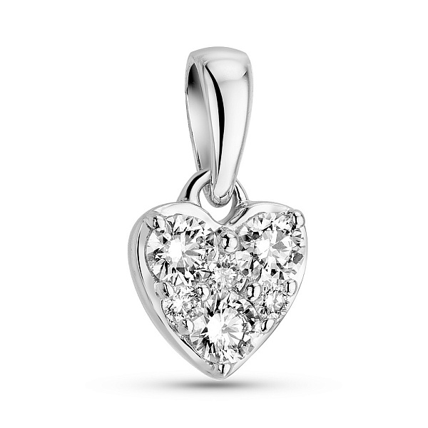 Золотой кулон Сердечко с бриллиантами (арт. П341556020б) – изображение 1