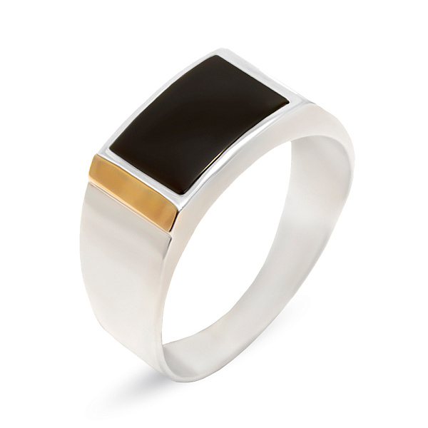 Серебряная печатка с ониксом (арт. 7206/650о) – изображение 1