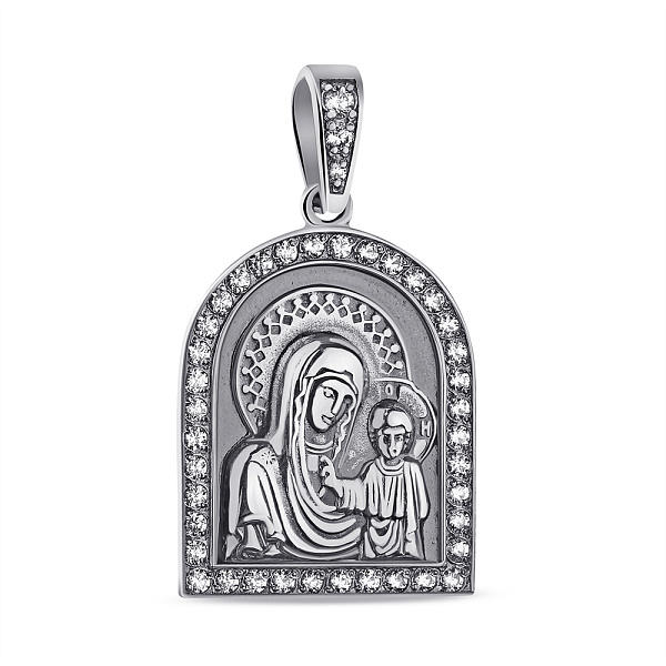 Серебряная ладанка Матерь Божья Казанская (арт. 7917/0302-ч) – изображение 1