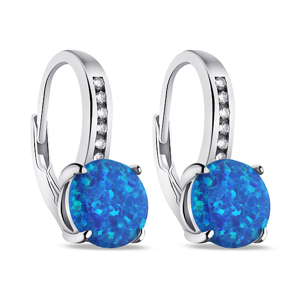 Серьги из серебра с синим опалом (арт. 7502/9475Пос) – изображение 1