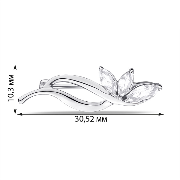 Серебряная брошь с фианитами (арт. 7505/582бп) – изображение 2