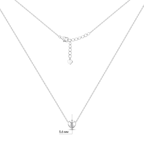 Серебряное колье с подвеской сердечко (арт. 7507/2565) – изображение 3