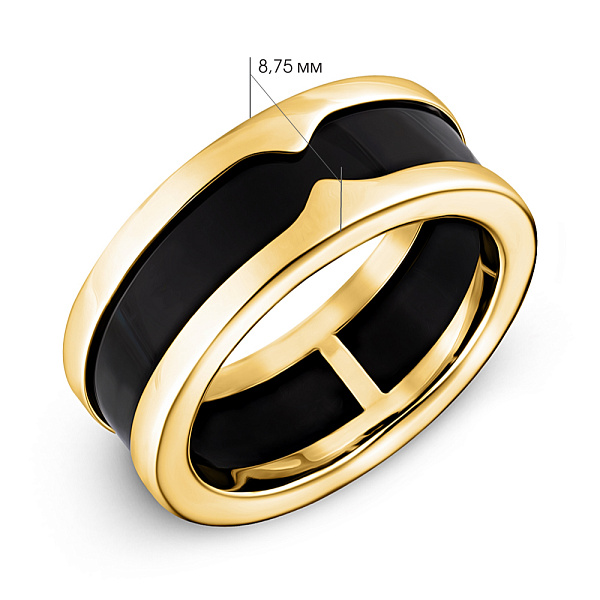 Золотое кольцо с ониксом (арт. 152360жо) – изображение 4