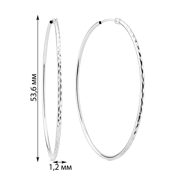 Золотые серьги-кольца без камней (арт. 1091729/50б) – изображение 4