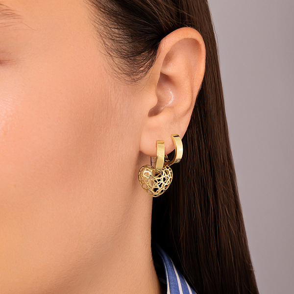 Серьги из желтого золота Сердечки (арт. 1101026ж) – изображение 2