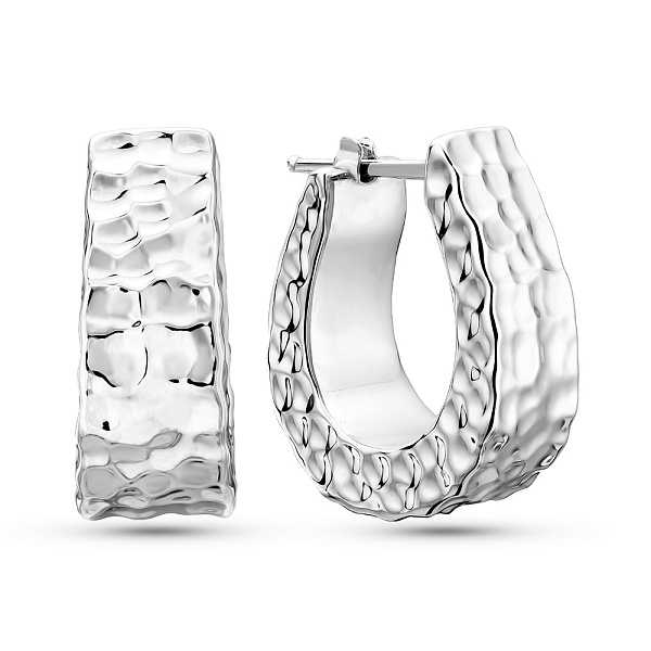 Серьги-кольца из белого золота Francelli (арт. 1091863/20б) – изображение 1