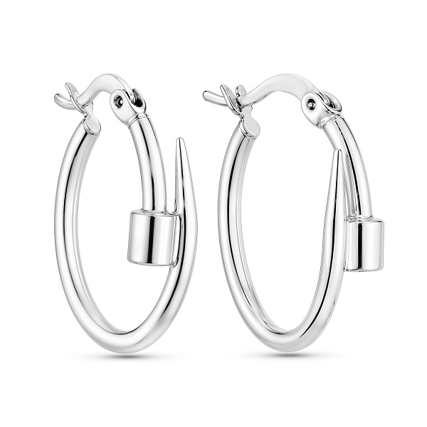 Серьги из белого золота Гвоздь без камней (арт. 107370/20б) – изображение 1