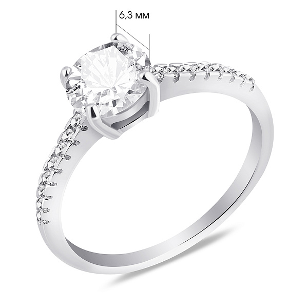 Серебряное кольцо с крупным фианитом (арт. 7501/5378) – изображение 2