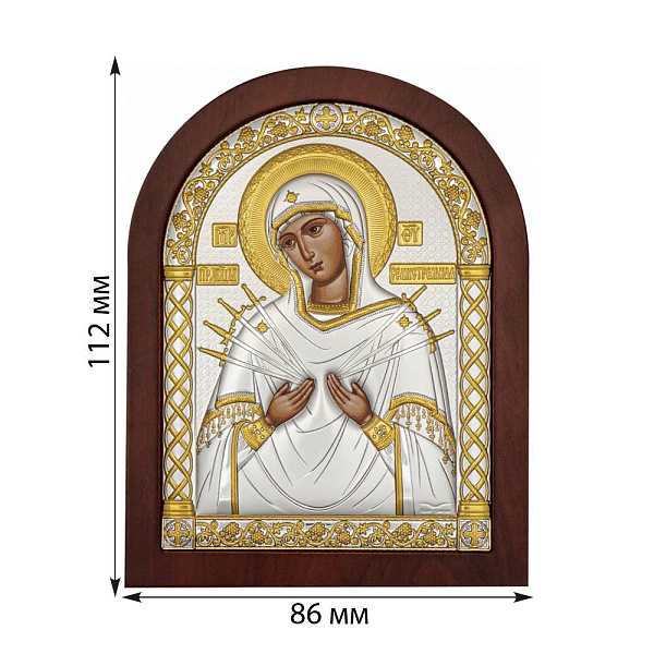 ікона Божа Матір Семистрільна (112х86 мм) (арт. A-2/006G/K) – зображення 2
