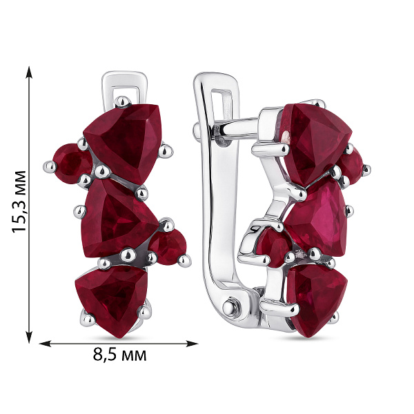 Серьги из серебра с рубинами (арт. 7502/2157823Р) – изображение 2