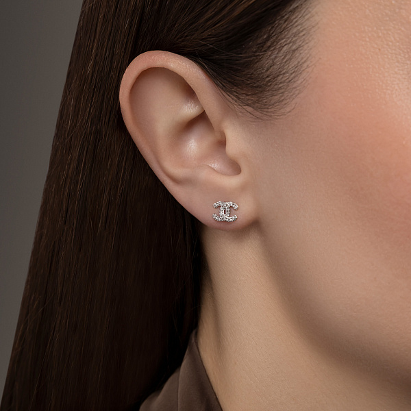 Серьги-пусеты из золота с бриллиантами (арт. С341540015б) – изображение 2