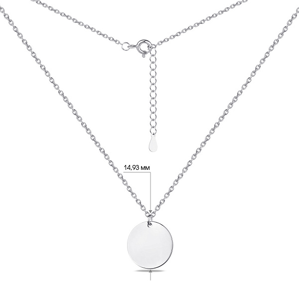 Серебряное колье "Монета" без камней (арт. 7507/1099/15) – изображение 3