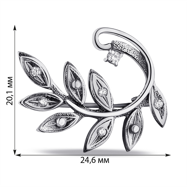 Серебряная брошь с фианитами (арт. 7905/6110013) – изображение 2