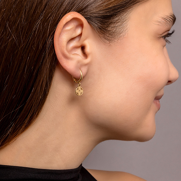 Серьги-подвески из желтого золота (арт. 108487ж) – изображение 3