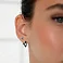 Серьги-кольца из белого золота с сапфирами и бриллиантами (арт. С011358бс) – изображение 2