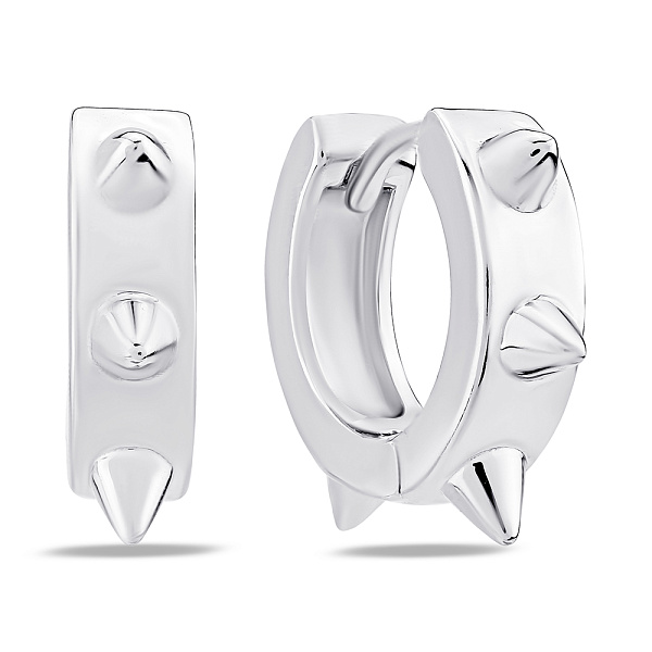 Серебряные серьги без камней (арт. 7502/9696/10) – изображение 1