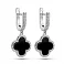 Серебряные серьги Клевер с ониксом (арт. 7502/2159872/15о) – изображение 1