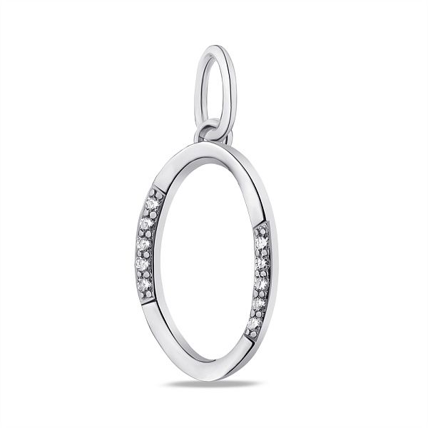 Серебряный подвес Буква О с фианитами (арт. 7503/П2Ф/286) – изображение 1