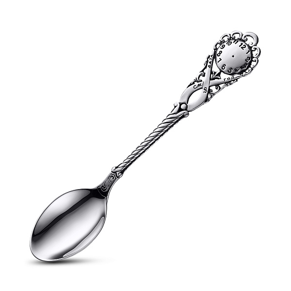Серебряная чайная ложка Часики (арт. 7922/8100255) – изображение 1