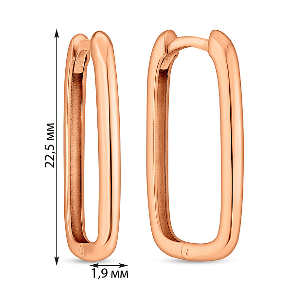 Золотые серьги без камней (арт. 109985/20) – изображение 3