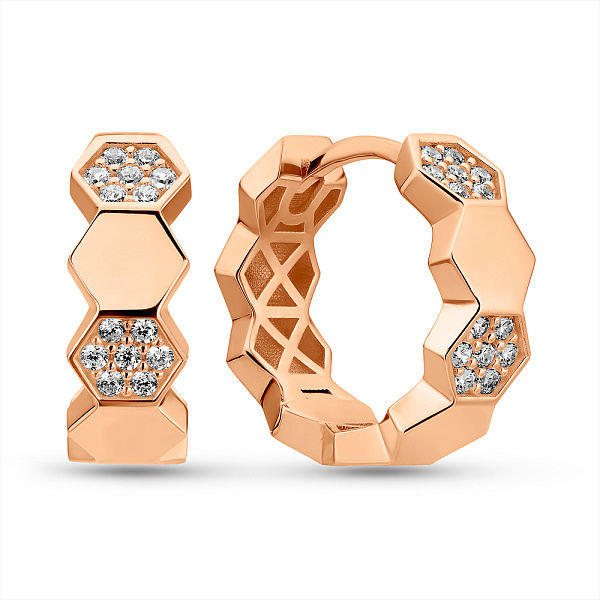 Золотые серьги с фианитами (арт. 1091714/15) – изображение 1