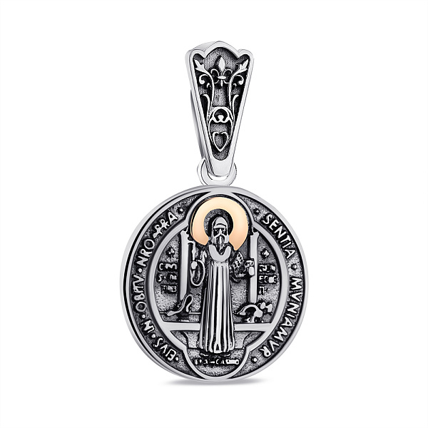 Серебряная ладанка с золотой накладкой (арт. 7217/744пю) – изображение 1