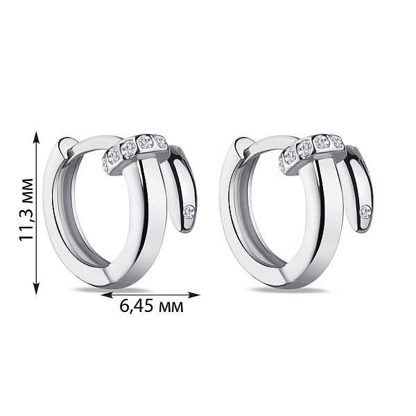 Серебряные серьги с белыми фианитами (арт. 7502/4451/10) – изображение 2