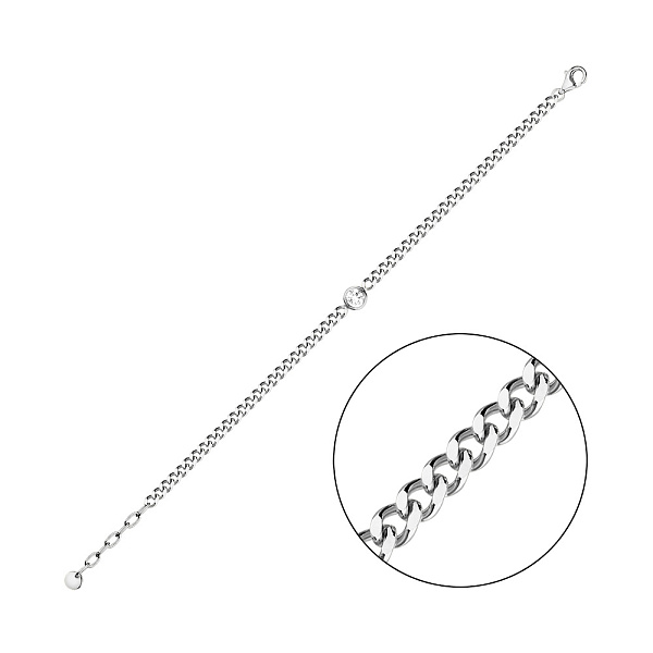 Серебряный браслет с фианитом (арт. 7509/4355) – изображение 1